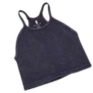FP Movement Happiness Runs Cropped Ribbed Tank Top Washed Black Medium/Large